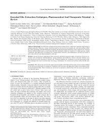 pdf essential oils extraction techniques pharmaceutical