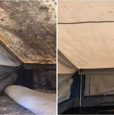 I was wearing a filter mask.i know. Campervan And Annex Canvas Mould Removal