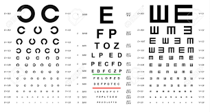 Eye Test Chart Placard Banner Card Set Vector