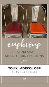 Rounded Chair Or Stool Cushion For Metal Chairs And Stools Tolix Tabouret Osp Adeco Hand Made Stool Cushio Metal Chairs Vintage Style Chairs Chair Cushions