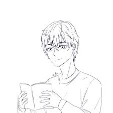 Draw basic lines denoting the proportions of the figure. Qistina Zulkifli Art Practice Draw Anime Boy