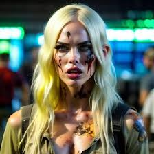 Megan Fox as Zombie with Bleached Blonde Hair by ofbirth