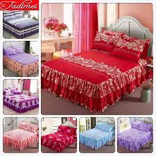 Check out shopbeddings huge selection of bed skirts, including ruffled, tailored and pleated styles. Girl New Fashion Red Bed Skirt Single Twin Full Queen King Size Bed Sheet Cover Linen 150x200 180x200 200x220 Bedspread Bedskirt Bed Skirt Aliexpress