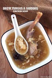 Snow Fungus And Ginseng Chicken Soup Recipe Ginseng Chicken Soup Soup Confinement Food