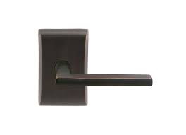 One may also ask, how do you unlock a locked interior door? Helios Lever Emtek Products Inc