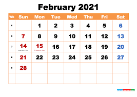 .with holidays and thousands free printable calendar 2020 templates for yearly, quarterly, monthly three year calendar 2019 2020 2021 easy to download, edit and print. February 2021 Printable Monthly Calendar With Holidays
