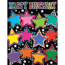 Browse the birthdays collection to find the chart design that you like the best. Fancy Stars Happy Birthday Chart Tcr7754 Teacher Created Resources Classroom Theme