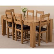 kuba large oak dining table with 6