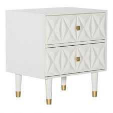 Maybe you would like to learn more about one of these? Porter White Geometric Brass Wood Nightstand