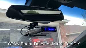 Not sure how much power the mirror power can provide or how much power your detector requires. 2016 Cadillac Cts V Radar Detector Mirror Mount And Tap Install Youtube