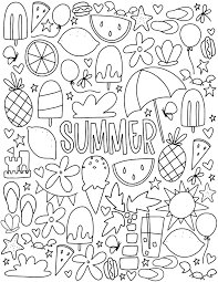 Grab these free summer coloring pages and activities booklet. Printable Summer Coloring Page Novocom Top