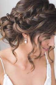 Gorgeous Romantic Loose Strands Braided Bridal Updo On Brunette Bride Wedding We In 2020 Wedding Hairstyles For Long Hair Loose Curls Updo Short Wedding Hair