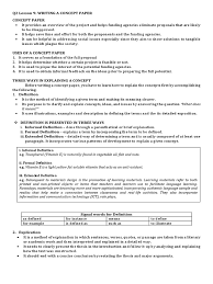 For example, if your study consists of female college students from a small private college in the midwest, you should note this in this part of your method section. Q2 Lesson 9 Concept Paper Cognitive Science Psychology