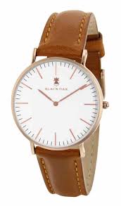 Montre boîtier et bracelet acier maille milanaise revêtement marron. Montre Homme Black Oak Bracelet Cuir Montre Homme Et Femme Montrermoi Com