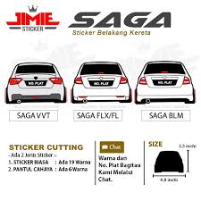 Nempah print dan cutting stiker label usaha 4.5cm hingga 5.5cm atau lebih. Sticker Kereta Sticker Belakang Proton Saga Custom Warna Dan No Plat Shopee Malaysia