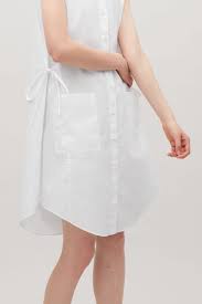 Cos Image 7 Of Sleeveless Shirt Dress In Optic White Sleeveless Shirt Dress Dresses Collarless Shirt