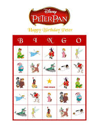 Personalized Disney S Peter Pan Birthday Party Game Activity Bingo Cards Delivered By Email Peter Pan Party Peter Pan Peter Pan Disney