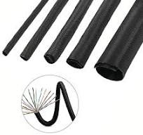 Black Expandable Braided Cable Sleeve 10mm Automotive Wire ...