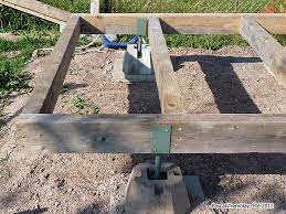 attach wood shed joists to beam see how to http www usa gardening com wood shed wood shed 2 html wood shed shed frame simple shed