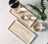 Amazon.com: Bandeja de lujo de mármol travertino beige ...