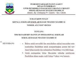Contoh Surat Keputusan Kepala Sekolah Tentang Tim Manajemen Bantuan Operasional Sekolah Format Microsoft Word In 2021 Words Microsoft Microsoft Word