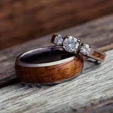 Unique Men S Wedding Bands Engagement Rings Jewelry By Johan Wood Engagement Ring Wood Wedding Ring Three Stone Engagement Rings