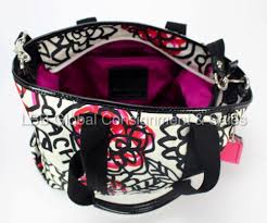 Black And White Coach Purse Beautiful Coach Poppy Flower Graffiti Zip Tote Purse Bag White Black Red Pink Coach Totesshoppers Womens Tote White Bag Tote Purse