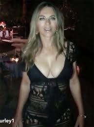 Ensuring she would get the full attention of her two million. Liz Hurley Comes Close To Wardrobe Malfunction In Boob Baring Dress As She Nearly Pops Out In Raunchy Video Ok Magazine