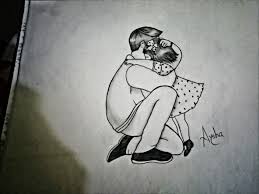 Father And Daughter In 2020 Father Art Drawings Of Friends Art Drawings Sketches Simple