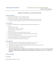 WEST GOSHEN TOWNSHIP Sustainability Advisory Committee Agenda