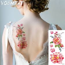 Tatuagem de pena e escrita nas costas. Comprar Aquarela Flores Rosa De Braco No Ombro Da Tatuagem Adesivos Flash Tatuagem De Henna Falso Impermeavel Tatuagens Temporarias Adesivo De Mulheres No Corpo Tattoo Body Art Www Anahhana Pt