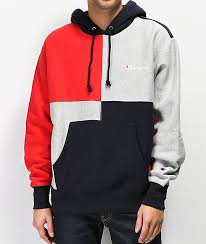 Black And Red Champion Hoodie Champion Reverse Weave Colorblock Navy Hoodie Zumiez Hoodie Zumiez Navy Hoodie Color Block Sweatshirt