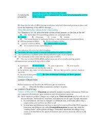 Using the genetic code chart fill in the amino acids for each dna strand. Chapter13 Worksheets