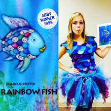 Diy Rainbow Fish Costume Rainbow Fish Diy Halloween Costume Halloween Creative Costume Work Costume Rainbow Fish Costume Fish Costume Rainbow Fish