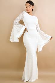 Maxi Bell Sleeves Dress Description This Maxi Bell Sleeves Dress Features A Stretch Fabric Long Bell Sleeves Underlined Round Neckline Finished With A Back