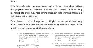 Check spelling or type a new query. Materi Soal Skb Guru Matematika Smp Cpns 2020 Seleksi Kompetensi Bidang Antapedia Com