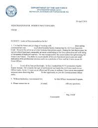 Advice On A Letter Of Recommendation Airforce