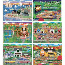 Environmentally friendly · free shipping orders $75+ Set Of 6 Fun Mark Frost 300 Large Piece Jigsaw Puzzles Spilsbury