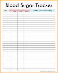 Free Printable Blood Sugar Log Sheets Template Business