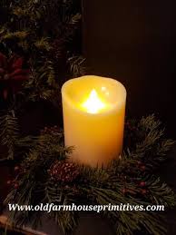 Lvsc1 Primitive Luminara Flameless Vanilla Scented Candle 3 5 X 5 Old Farmhouse Primitives