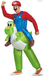 Super Mario Bros Mario Riding Yoshi Inflatable Adult Costume Bros Riding Super Yoshi Costume Inflatable Costumes Super Mario Costumes
