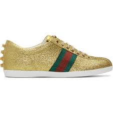 Black And Gold Sneakers Mens Gucci Gold Glitter Bambi Sneakers 645 Liked On Polyvore Featuring Men S Fashion Men S Shoes Men S Sneakers Gold Shoes Sparkly Shoes Gucci Mens Sneakers
