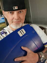 Brian and Letha Peters at US Bank stadium for the game today. Photo is with  Sid, a long-time Viking!! SKOL!