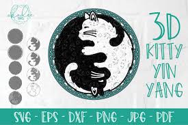 Download Layered Yin Yang Mandala 3d Cat Mandala Svg Dxf Cricut 785860 Paper Cutting Design Bundles
