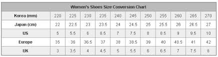 8 Korean Shoes Sizing In Us Korean Shoe Size Chart