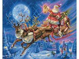 À imprimer ou à colorier en ligne. Schipper Peinture Aux Numeros Le Pere Noel Et Son Traineau Tire Par Des Rennes 40 X 50 Cm