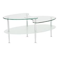 Rattan wicker furniture pelangi oval coffee table with glass top natural rattan wicker eco handmade design white wash. Mid Century Modern Oval Glass Coffee Table With Tiered Top Shelves Look Again