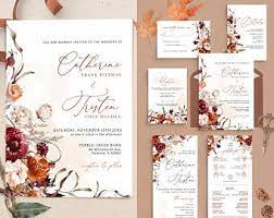 Falling In Love Invite Fall Wedding Invitation Autumn Wedding Invitation Leaf Invitation Rustic Wedding Invite Wedding Invitation Set Fall Wedding Invitations Wedding Invitation Templates Rustic Wedding Invitation Sets