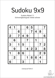 Viele kostenlose sudokurätsel sind in unserem archiv zu finden. Sudoku Mit Losung Mittel Schwer