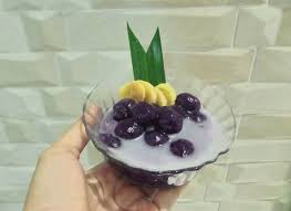 Candil yang bulat manis ini dimasak dengan. Resep Aneka Jajan Pasar Bubur Candil Ubi Ungu Bahan Bahan 7 Porsi Bahan Bulatan Ubi 250 Gram Ubi Ungu Kukus Haluskan 75 Gram Tepung Sagu 1 2 Sdt Garam 10 Sdm Air Bahan